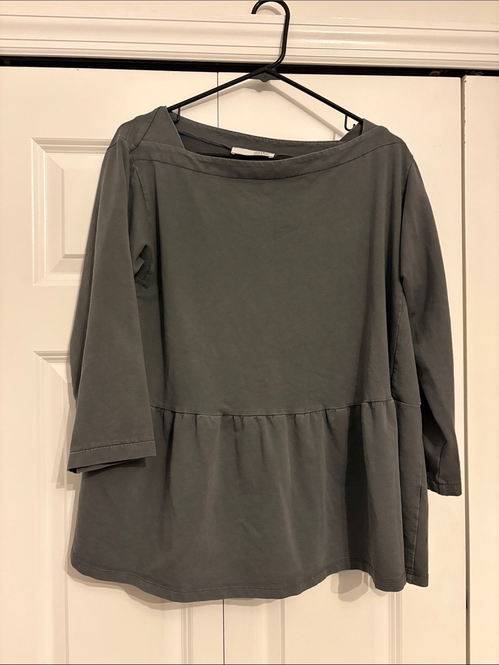 Women’s AMICI 3/4 Sleeve Top- Gray Made in Italy